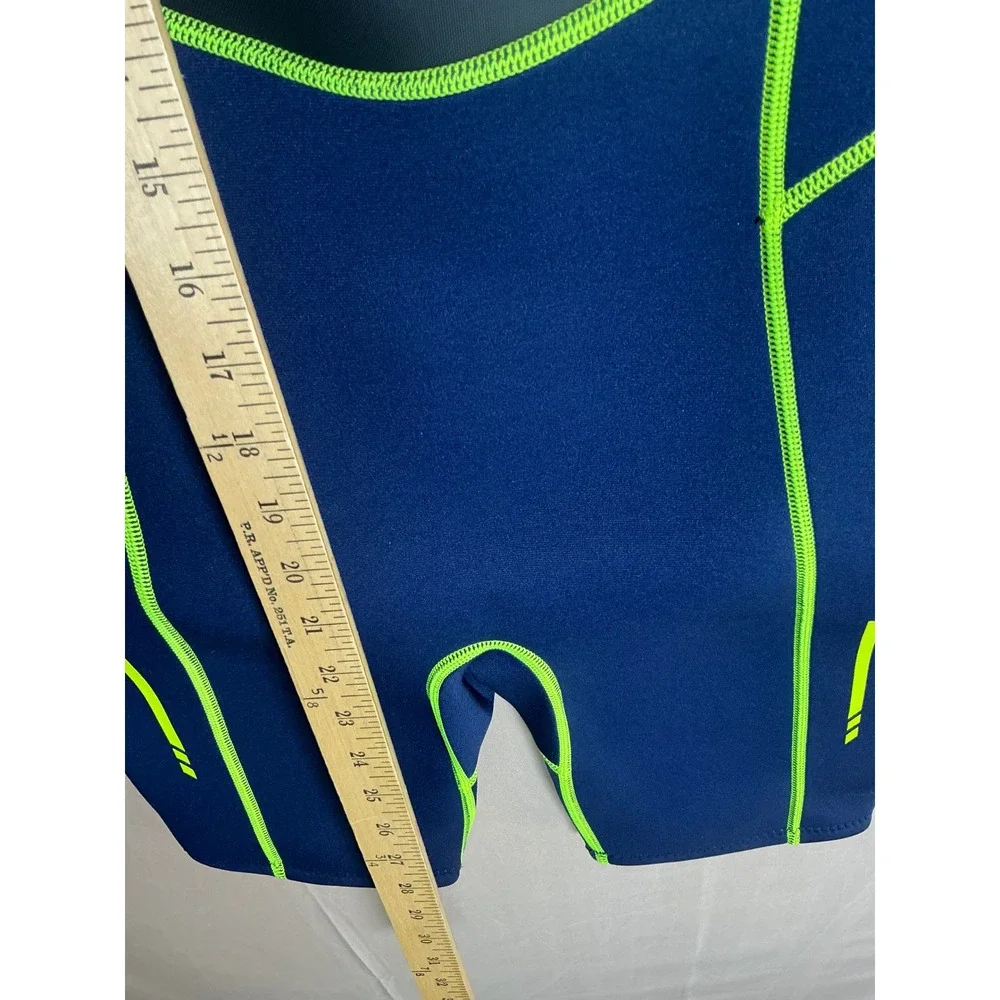 Goldfin Kids 14  Wetsuit 3mmNeoprene Shorty Spring Suit Navy Neon Yellow Size 14